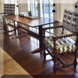 F16 2 Barley twist upholstered arm chairs. 40”h x 24”w x 24”d 